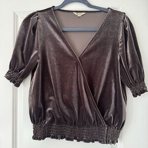 Madewell Women’s Velvet surplice top | size XS